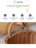 Giỏ đan decor treo tường Bambooo Eco đựng hoa quả trái cây đồ khô phong cách Hàn Quốc Cao Cấp