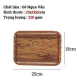 Khay gỗ cao cấp tối màu nhiều kích thước BAMBOO HOME đựng đồ ăn trà bánh kẹo trong gia đình nhà hàng khách sạn