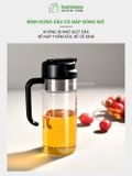 Chai đựng dầu ăn thể tích 500ml BAMBOOO ECO chịu nhiệt 400°c thủy tinh Borosilicate , thân inox
