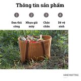 Túi xách đi chợ đan tay BAMBOO HOME đựng đồ đa năng thời trang