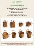 Giỏ mây nhựa treo tường decor BAMBOOO ECO rổ đa năng đựng để đồ khô trang trí không gian bếp