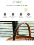 Giỏ picnic 2024 đựng đồ BAMBOOO ECO đựng hoa quả trái cây bánh kẹo , có quai xách , đan tay thủ công