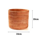 Giỏ đựng đồ hình trụ tròn mây tre đan BAMBOO HOME để báo , điều khiển , rượu , hoa khô , bánh kẹo , đồ chơi phòng khách