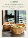 Giỏ Mây Đan Thủ Công Vintage BAMBOOO ECO Đựng Mỹ Phẩm và Đồ Khô Nhà Bếp Có Quai Xách Tiện Lợi