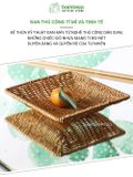 Khay nhựa giả mây chống trượt BAMBOOO ECO đựng đồ khô bánh kẹo hướng dương dùng trong nhà hàng