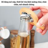 Dụng cụ mở nắp chai BAMBOO HOME Khui bia bằng gỗ họa tiết dễ thương có nam châm hút tiện lợi dùng cho nhà hàng khách sạn