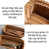 Khay đựng đồ đa năng BAMBOO HOME để đũa thìa, điều khiển hoặc trái cây hoa quả bánh mì trong siêu thị, nhà hàng