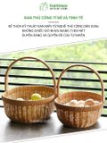 Giỏ picnic 2024 đựng đồ BAMBOOO ECO đựng hoa quả trái cây bánh kẹo , có quai xách , đan tay thủ công