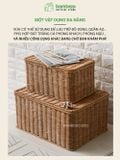 Giỏ Nhựa Giả Mây Có Nắp BAMBOOO ECO Giúp Bảo Quản Đồ Dùng Gọn Gàng Chống Bụi Hiệu Quả