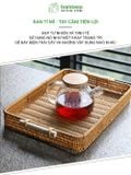 Khay nhựa giả mây BAMBOOO ECO khay đựng hoa quả bánh kẹo decor chụp ảnh cổ điển