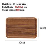 Khay gỗ cao cấp tối màu nhiều kích thước BAMBOO HOME đựng đồ ăn trà bánh kẹo trong gia đình nhà hàng khách sạn