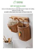 Giỏ đan decor treo tường Bambooo Eco đựng hoa quả trái cây đồ khô phong cách Hàn Quốc Cao Cấp