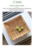 Khay nhựa giả mây chống trượt BAMBOOO ECO đựng đồ khô bánh kẹo hướng dương dùng trong nhà hàng