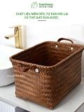 Giỏ đựng quần áo bẩn đan thủ công cao cấp BAMBOOO ECO đựng sách, đồ chơi, đồ cá nhân