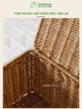 Giỏ Nhựa Giả Mây Có Nắp BAMBOOO ECO Giúp Bảo Quản Đồ Dùng Gọn Gàng Chống Bụi Hiệu Quả