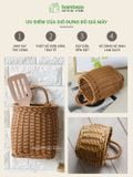 Giỏ mây nhựa treo tường decor BAMBOOO ECO rổ đa năng đựng để đồ khô trang trí không gian bếp