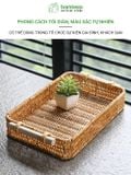 Khay nhựa giả mây BAMBOOO ECO khay đựng hoa quả bánh kẹo decor chụp ảnh cổ điển