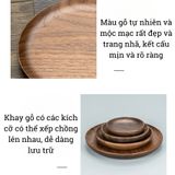 Khay gỗ cao cấp tối màu nhiều kích thước BAMBOO HOME đựng đồ ăn trà bánh kẹo trong gia đình nhà hàng khách sạn