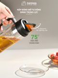 Chai đựng dầu ăn thể tích 500ml BAMBOOO ECO chịu nhiệt 400°c thủy tinh Borosilicate , thân inox