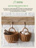 Giỏ mây nhựa treo tường decor BAMBOOO ECO rổ đa năng đựng để đồ khô trang trí không gian bếp