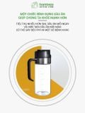 Chai đựng dầu ăn thể tích 500ml BAMBOOO ECO chịu nhiệt 400°c thủy tinh Borosilicate , thân inox