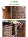 Giỏ đựng quần áo bẩn đan thủ công cao cấp BAMBOOO ECO đựng sách, đồ chơi, đồ cá nhân