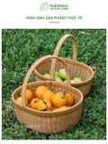 Giỏ picnic 2024 đựng đồ BAMBOOO ECO đựng hoa quả trái cây bánh kẹo , có quai xách , đan tay thủ công