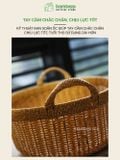 Giỏ Mây Đan Thủ Công Vintage BAMBOOO ECO Đựng Mỹ Phẩm và Đồ Khô Nhà Bếp Có Quai Xách Tiện Lợi