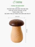 Hộp tăm hình cây nấm BAMBOOO ECO chất liệu gỗ sồi, gỗ óc chó