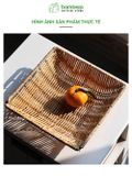 Khay nhựa giả mây chống trượt BAMBOOO ECO đựng đồ khô bánh kẹo hướng dương dùng trong nhà hàng