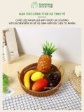 Khay Nhựa Tròn Đựng Đồ Có Quai Xách BAMBOOO ECO Đan Thủ Công Bằng Tay - Chất Liệu Giả Mây