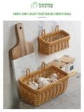 Giỏ Đựng Đồ Treo Tường Chữ Nhật BAMBOOO ECO Để Hành Tỏi Ớt Cà Chua Hoa Khô Bánh Kẹo