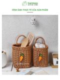 Giỏ đan decor treo tường Bambooo Eco đựng hoa quả trái cây đồ khô phong cách Hàn Quốc Cao Cấp