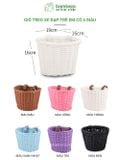 Giỏ Gắn Xe Đạp Đan Thủ Công BAMBOOO ECO Nhiều Màu Sắc, Deo Dai, Dễ Sử Dụng