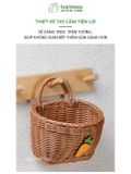 Giỏ đan decor treo tường Bambooo Eco đựng hoa quả trái cây đồ khô phong cách Hàn Quốc Cao Cấp