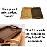 Khay trà gỗ BAMBOO HOME đựng đồ, thức ăn, trang trí, cách nhiệt phong cách Nhật Bản dùng cho nhà hàng khách sạn