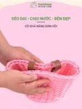 Giỏ Gắn Xe Đạp Đan Thủ Công BAMBOOO ECO Nhiều Màu Sắc, Deo Dai, Dễ Sử Dụng