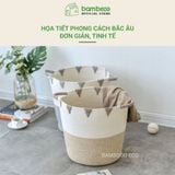 Giỏ đựng quần áo bẩn Cotton BAMBOOO ECO đựng đa năng, đồ chơi có thể gấp gọn phong cách Hàn Quốc