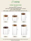 Hũ Thuỷ Tinh Chịu Nhiệt 400°C BAMBOOO ECO Chất Liệu thủy tinh Borosilicate và nắp gỗ keo VSATTP