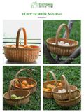 Giỏ picnic 2024 đựng đồ BAMBOOO ECO đựng hoa quả trái cây bánh kẹo , có quai xách , đan tay thủ công