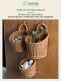 Giỏ mây nhựa treo tường decor BAMBOOO ECO rổ đa năng đựng để đồ khô trang trí không gian bếp