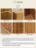 Giỏ Nhựa Giả Mây Có Nắp BAMBOOO ECO Giúp Bảo Quản Đồ Dùng Gọn Gàng Chống Bụi Hiệu Quả