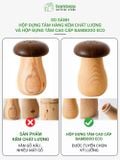 Hộp tăm hình cây nấm BAMBOOO ECO chất liệu gỗ sồi, gỗ óc chó