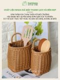 Giỏ mây nhựa treo tường decor BAMBOOO ECO rổ đa năng đựng để đồ khô trang trí không gian bếp