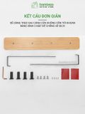 Móc treo cửa BAMBOO HOME móc cửa đa năng chất liệu tre cao cấp để túi xách, quần áo, tai nghe không cần khoan tường