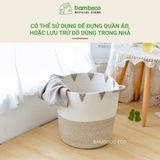 Giỏ đựng quần áo bẩn Cotton BAMBOOO ECO đựng đa năng, đồ chơi có thể gấp gọn phong cách Hàn Quốc