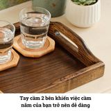 Khay trà gỗ BAMBOO HOME đựng đồ, thức ăn, trang trí, cách nhiệt phong cách Nhật Bản dùng cho nhà hàng khách sạn