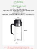 Chai đựng dầu ăn thể tích 500ml BAMBOOO ECO chịu nhiệt 400°c thủy tinh Borosilicate , thân inox