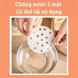 Giấy nến cho nồi chiên không dầu BAMBOO HOME 100 tờ giấy nến đục lỗ an toàn sức khỏe mẫu mới 2022