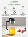 Chai đựng dầu ăn thể tích 500ml BAMBOOO ECO chịu nhiệt 400°c thủy tinh Borosilicate , thân inox